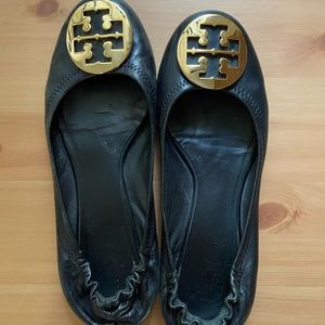 Tory Burch minnie ballet flats 8.5 black leather